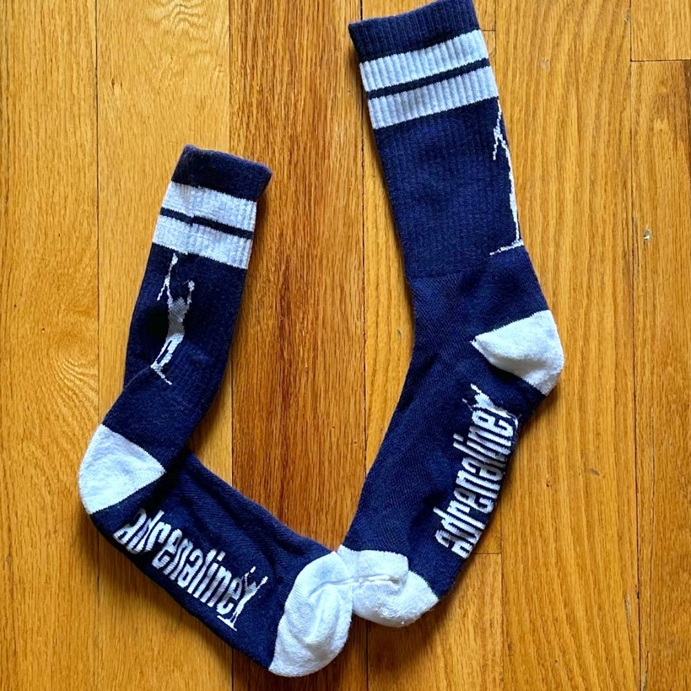 ADRENALINE BLUE AND WHITE LACROSSE SOCKS